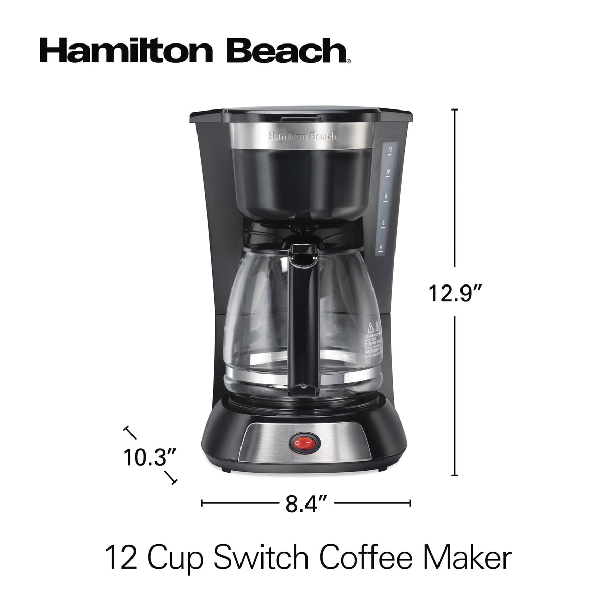 12 Cup Coffee Maker, 96 fl oz, Stainless Steel I646