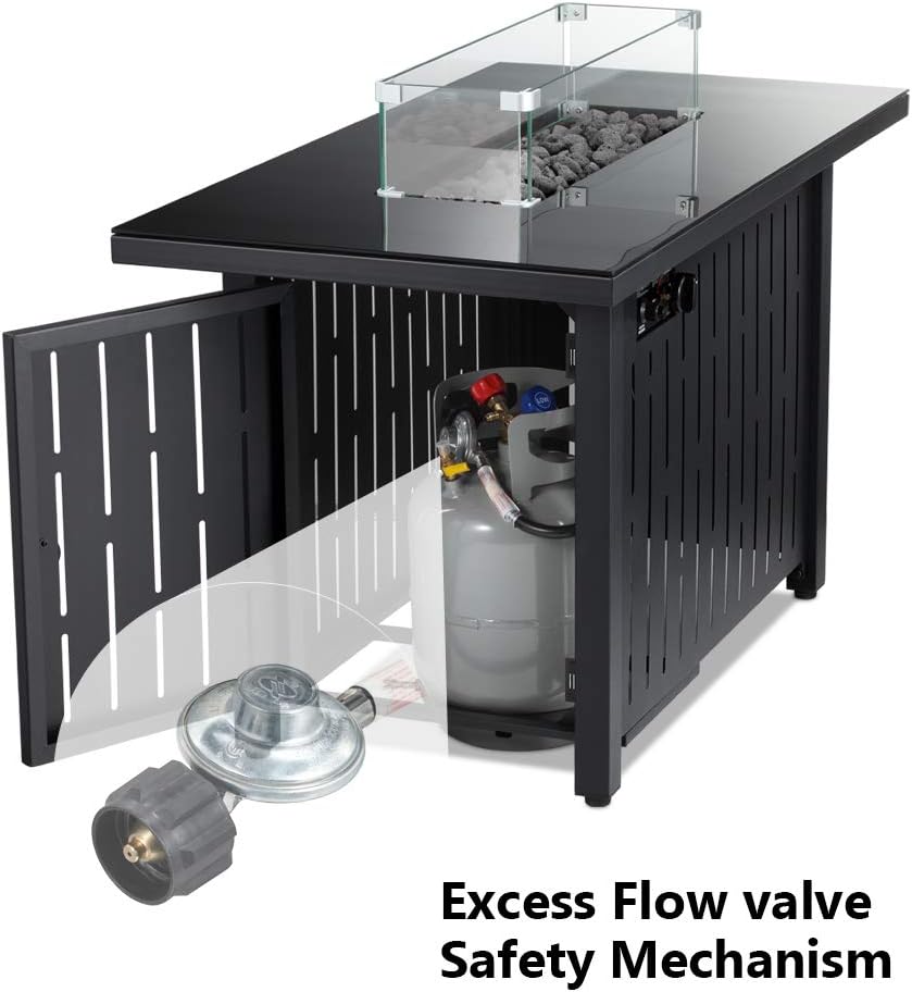 50,000 BTU Rectangular Steel Fire Pit Table G512295