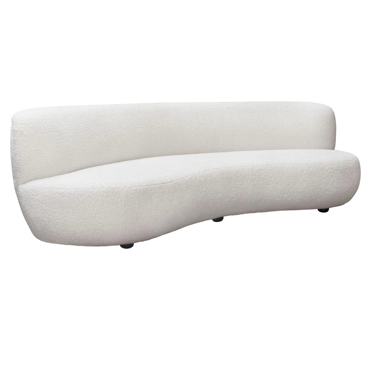 White Faux Sheepskin Curved Sofa S562