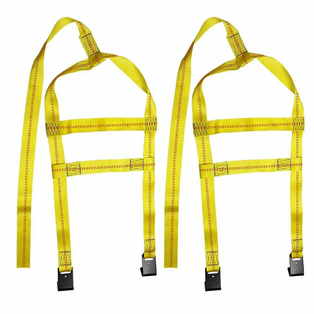 2 Pcs Car Tow Dolly Tire Wheel Basket Tow Straps with Flat Hooks Fit 14-20" Y728