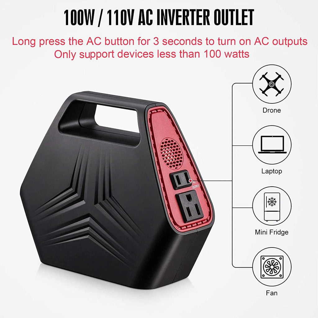 146Wh 42000mAh Portable Power Station with Dual 110v AC Outlet, 2 DC Ports, QC 3.0 USB Ports J91329