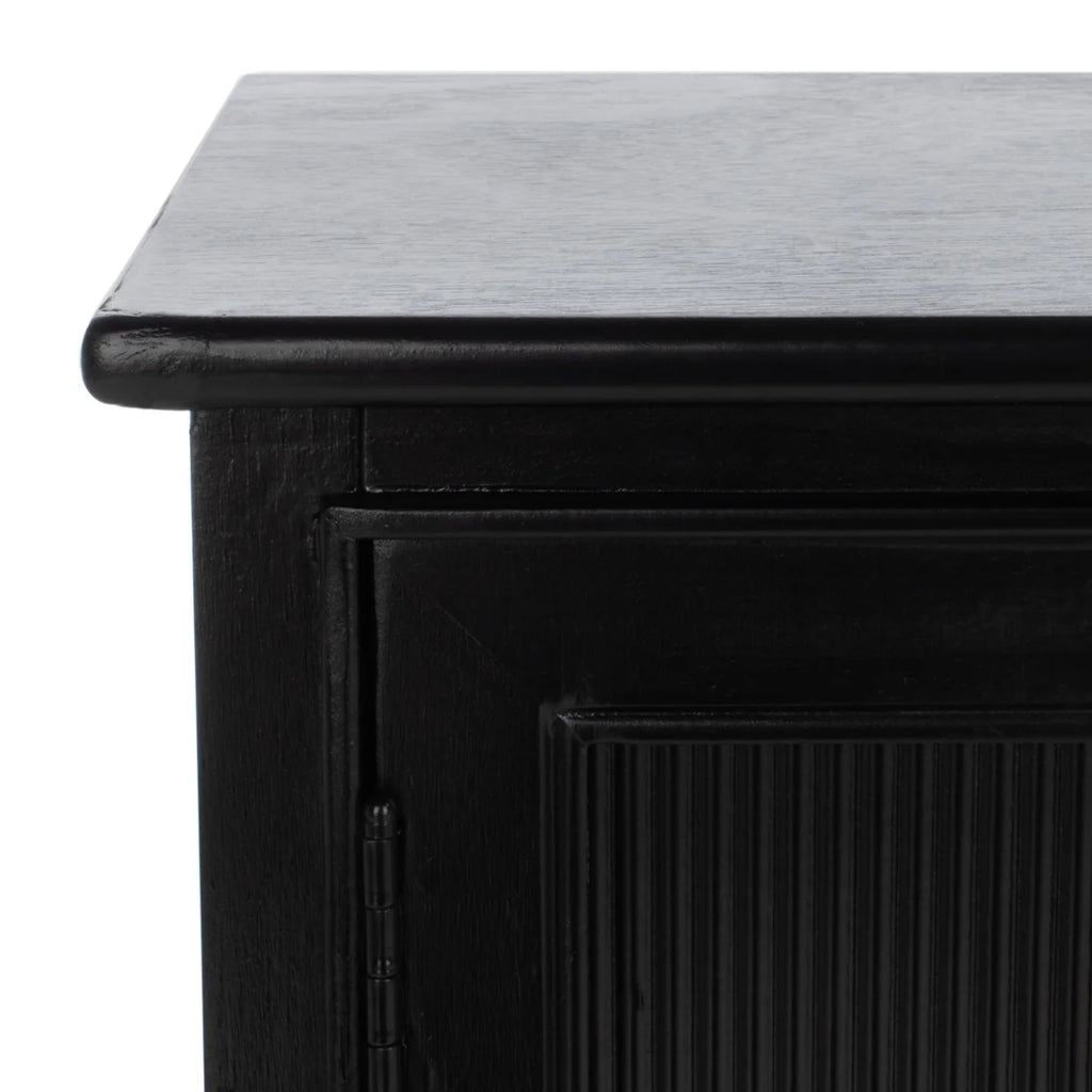 Black Wood Console Table with Drawer I576