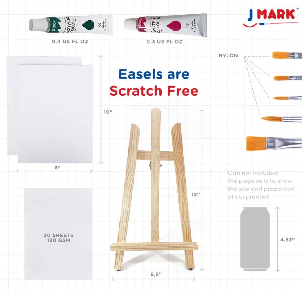 40-Piece Acrylic and Watercolor Paint Set with Wood Easel Z165994