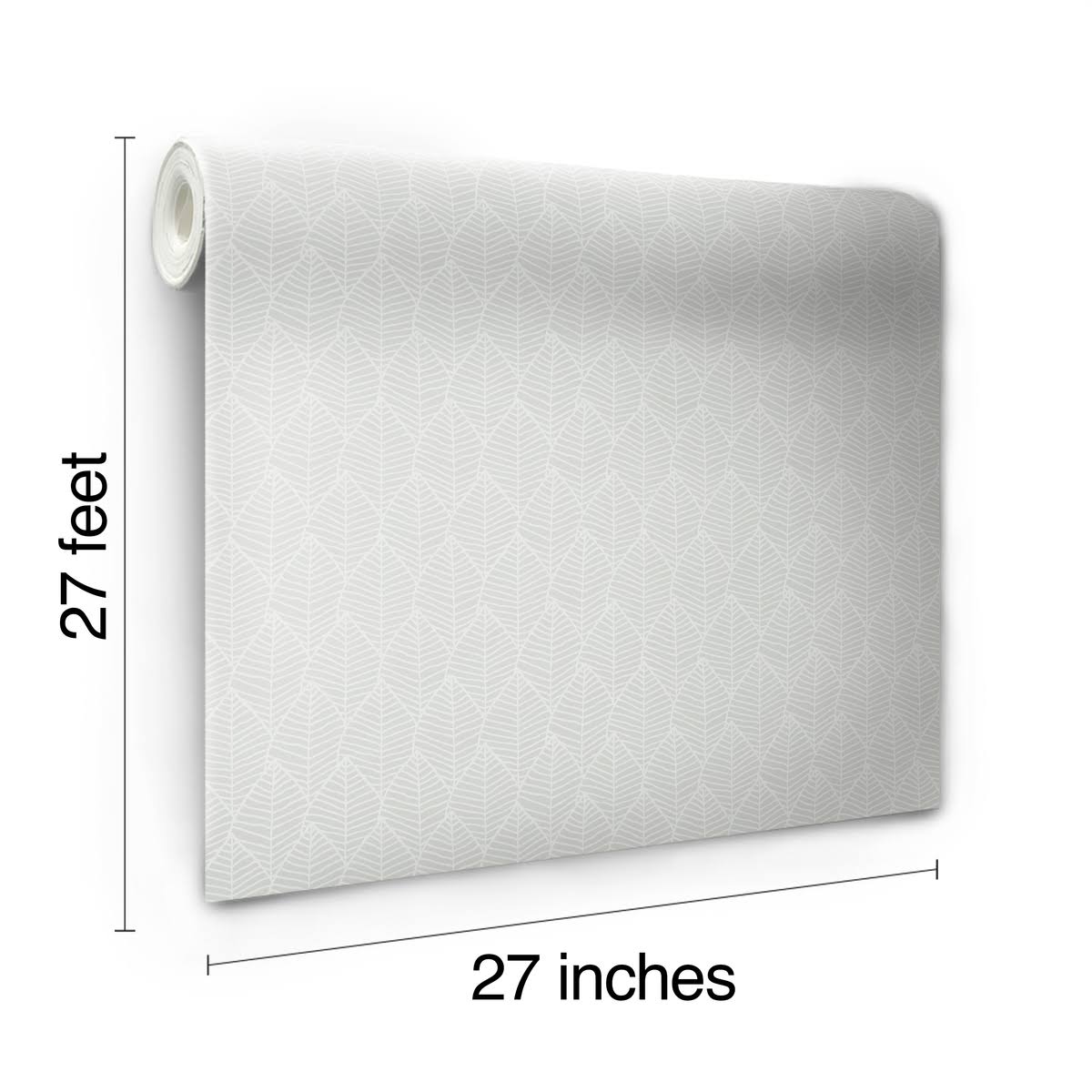 Cool Grey Leaf Wallpaper J2236