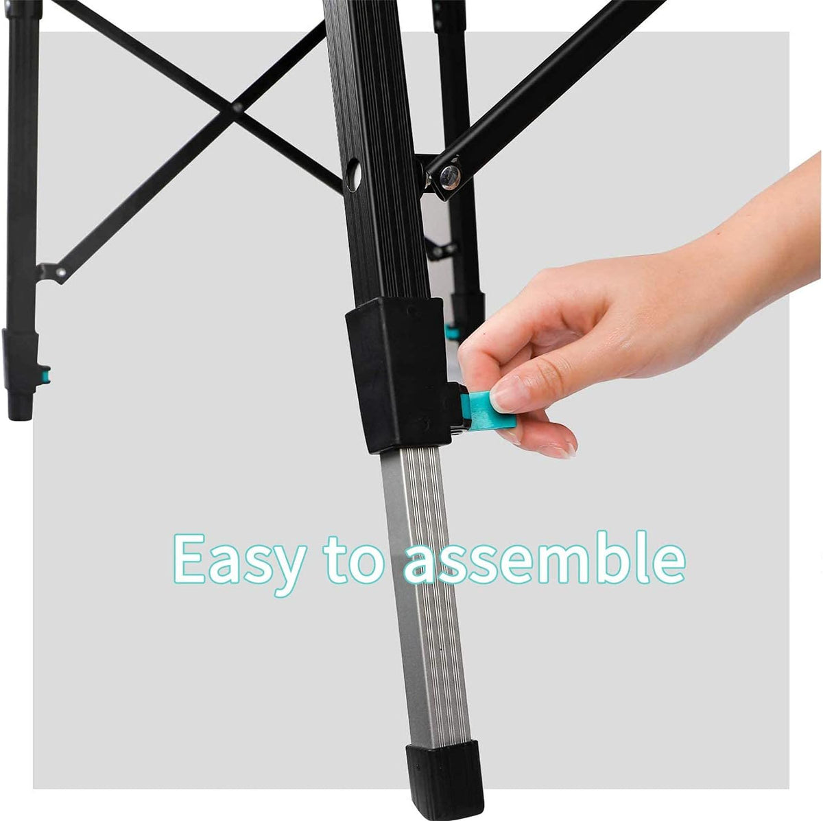 Height Adjustable Aluminum Folding Camping Table with Carry Bag H13745