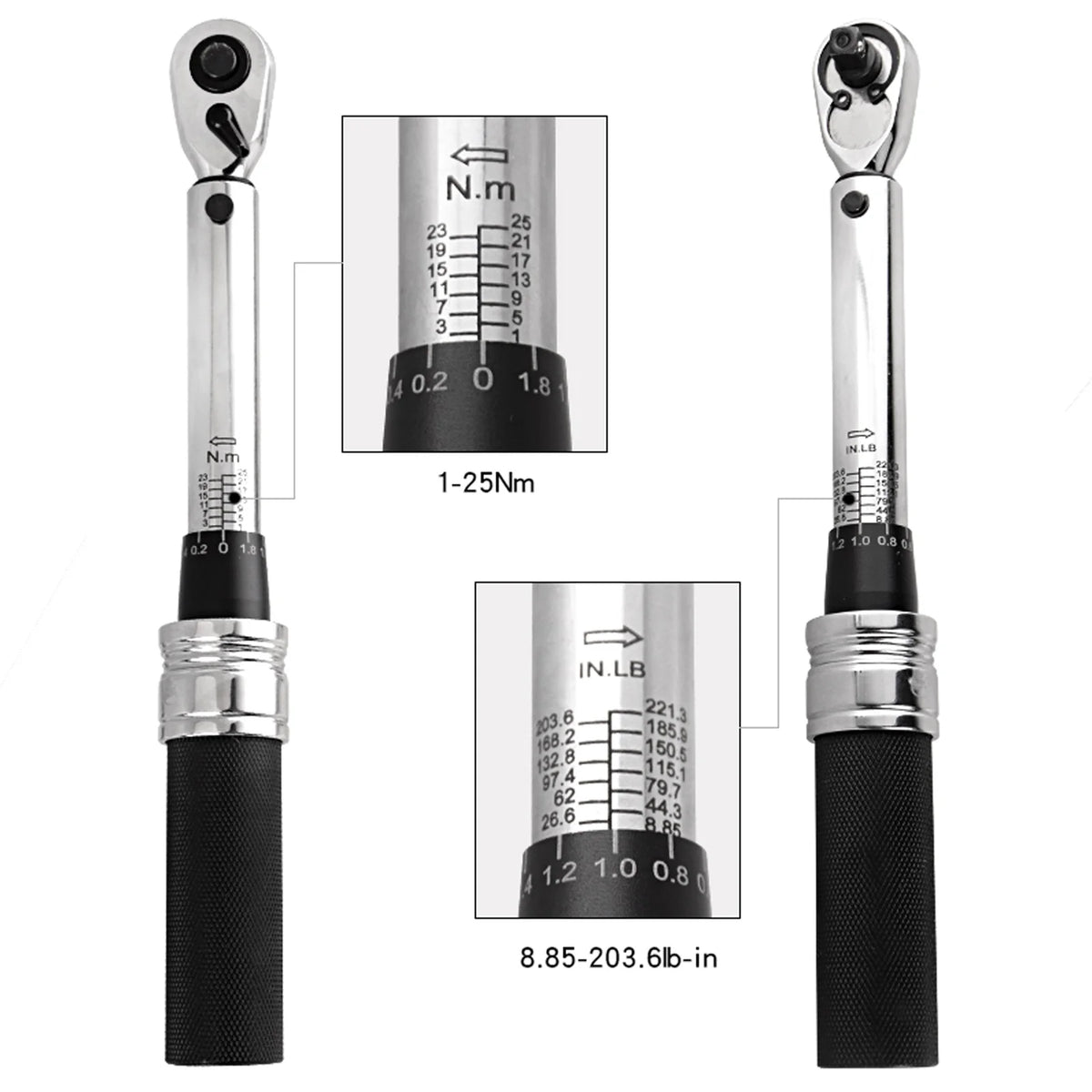 1/4" DR 1-25Nm Mini Adjustable Bike Torque Wrench Set O839595