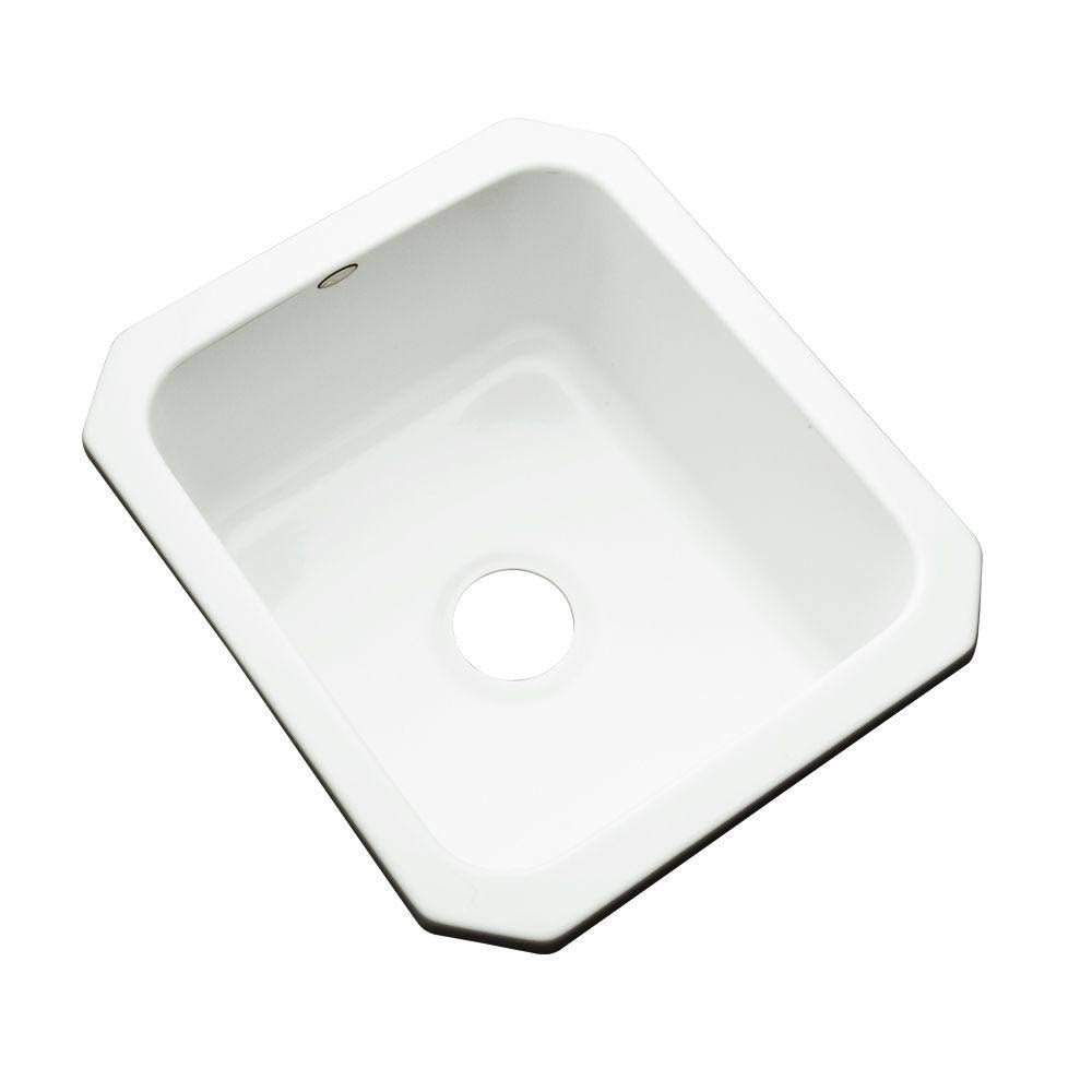 White 17 in. Single Bowl Acrylic Entertainment Sink M516