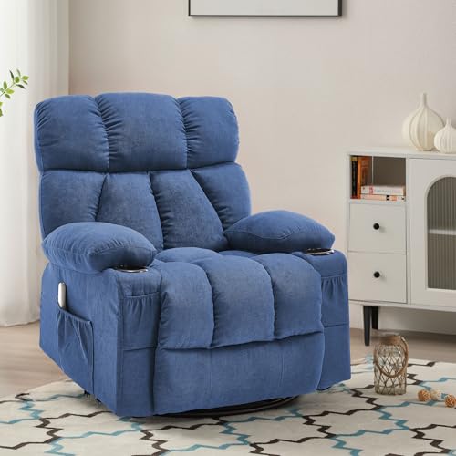 Grey Massage Rocker Recliner Chair with Heat and Vibration K4008