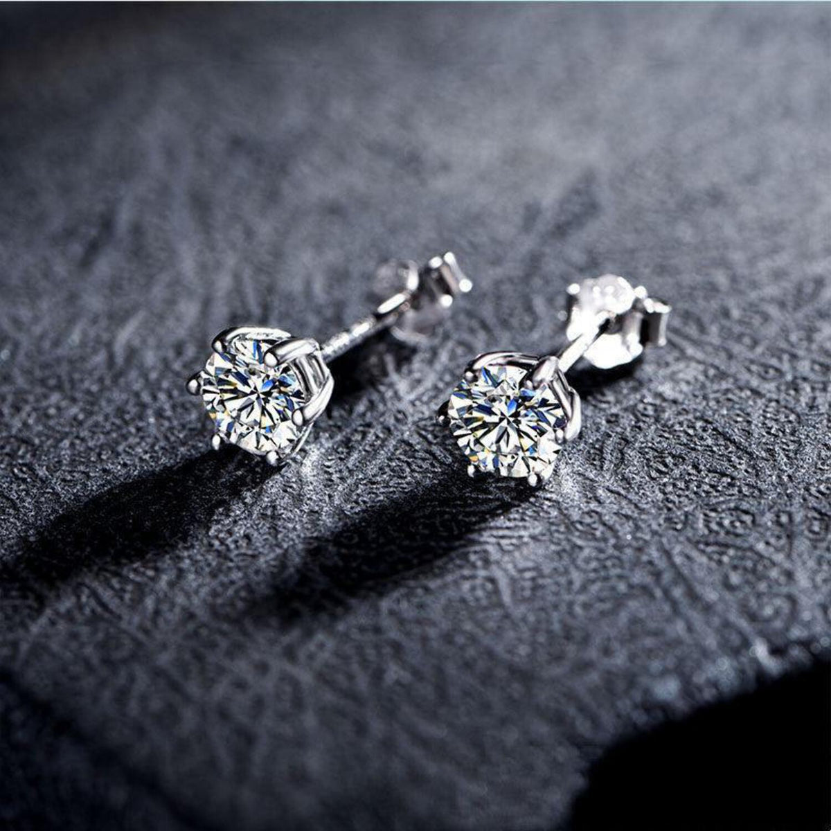 Moissan Diamond Earrings 925 Silver 1 Carat D Color 6 Prongs T31105