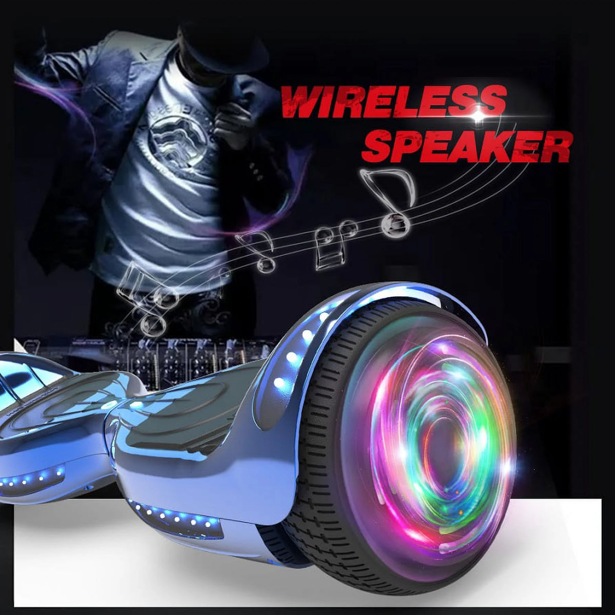 Chrome Turquoise Self Balancing Electric Scooter R85459