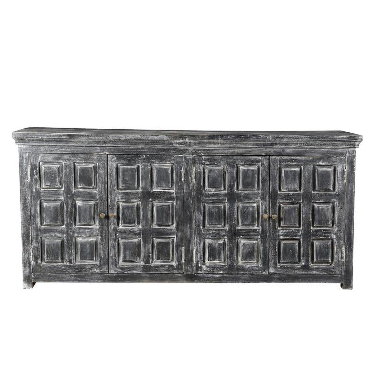 Gray 4 Door Solid Wood Sideboard Q815
