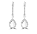 14K White Gold Round Drop Earring Lab Grown Diamond J230310