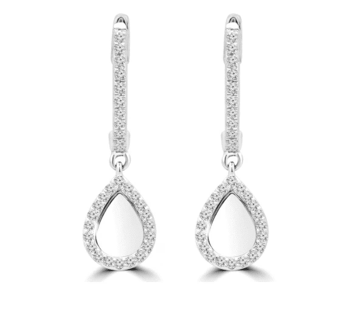 14K White Gold Round Drop Earring Lab Grown Diamond J230310