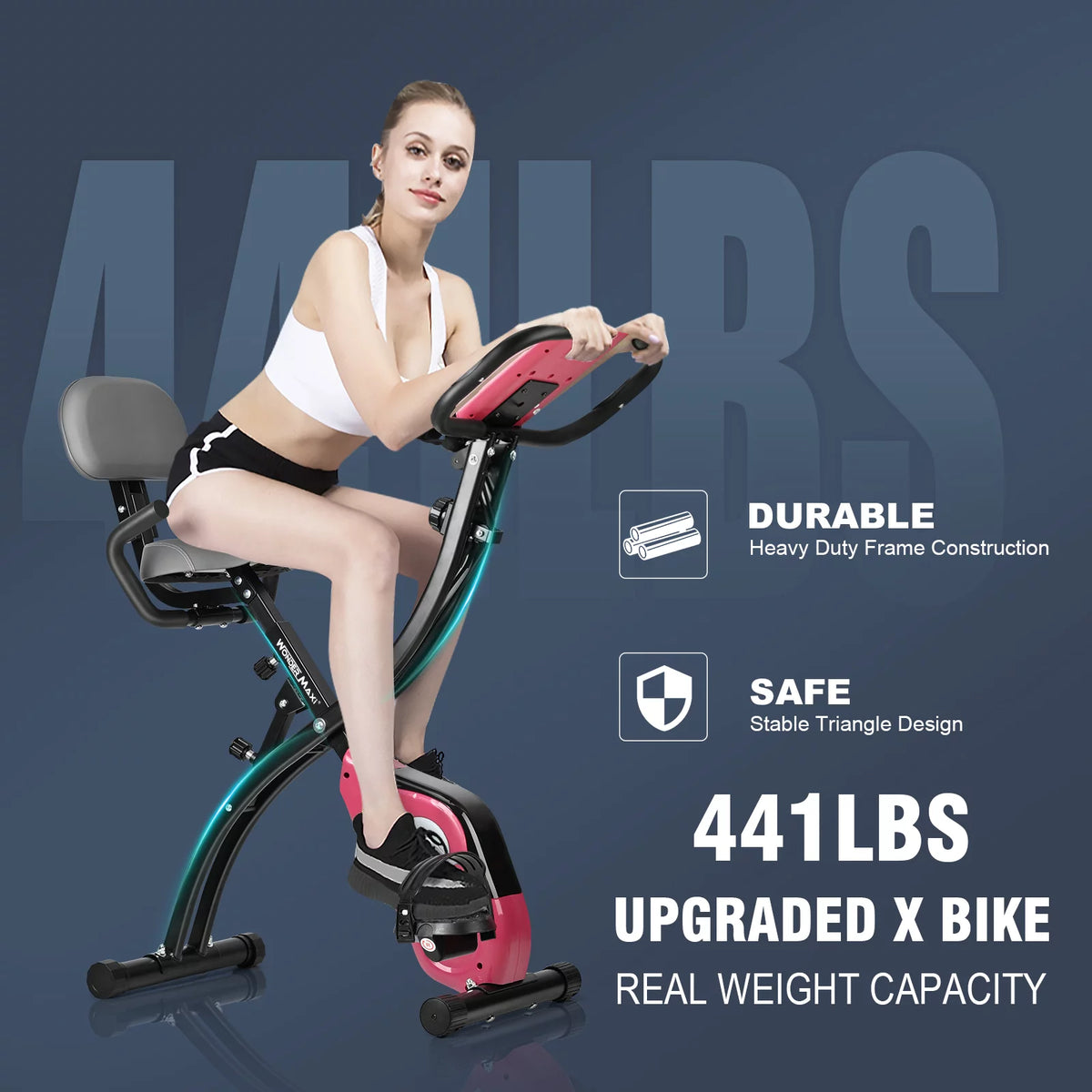 White Magnetic Folding Exercise Bike L716