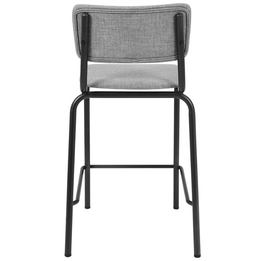26" Gray Fabric Counter Stool Set of 4 X992058