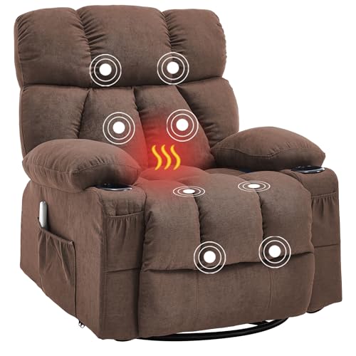 Grey Massage Rocker Recliner Chair with Heat and Vibration K4008