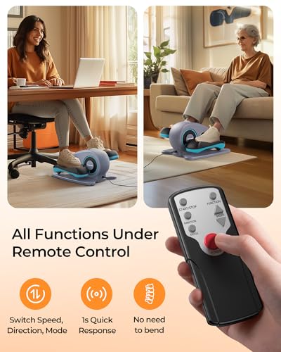 Under Desk Elliptical Electric Leg Exerciser with Remote Control Q41860