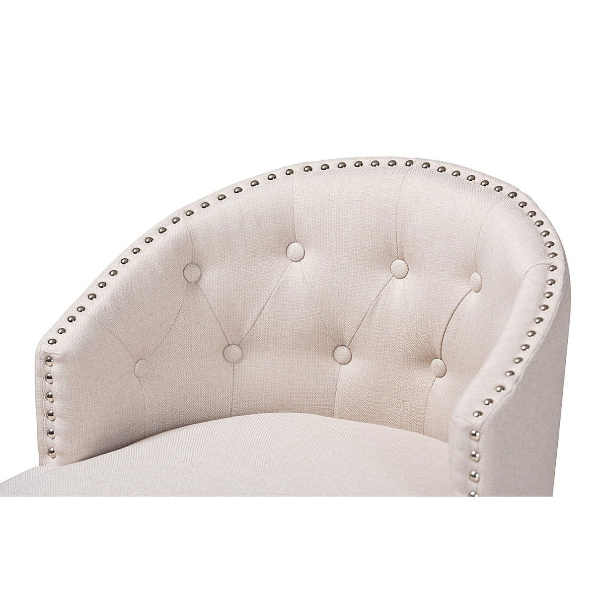 Light Beige Fabric and Espresso Brown Finished Wood 2-Piece Swivel Counter Chair V693961