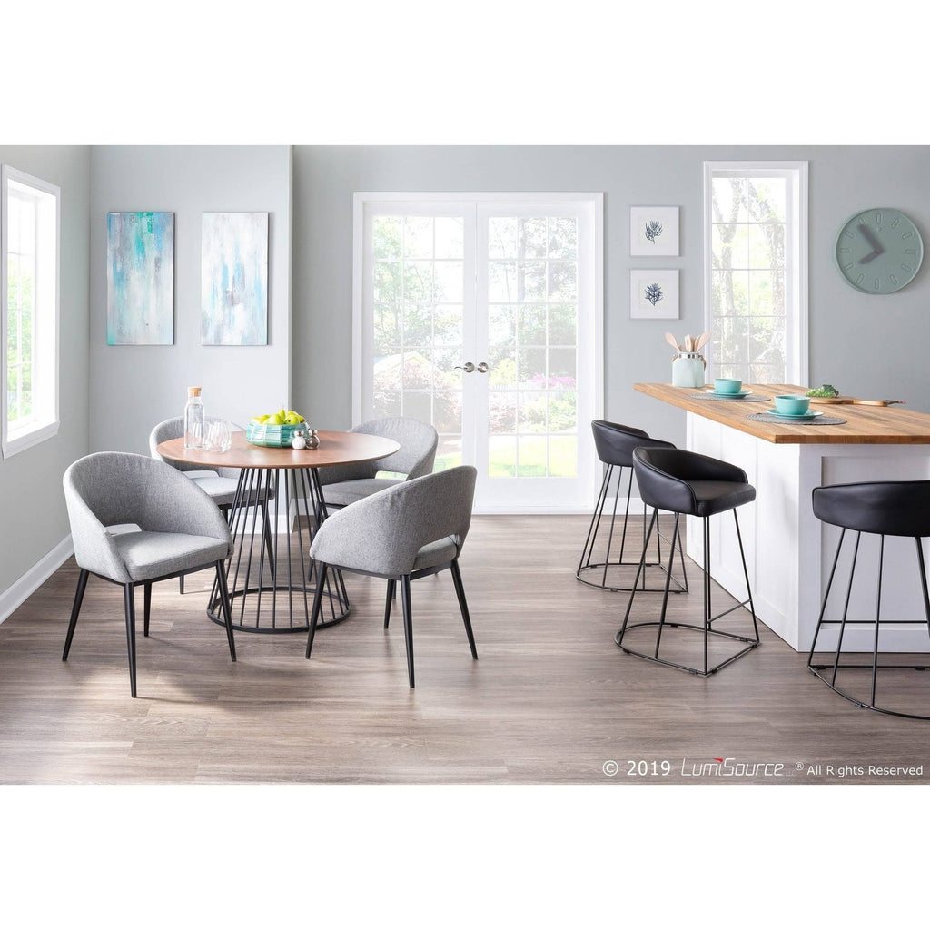 Set of 2 Contemporary Counter Stool Black/White U900