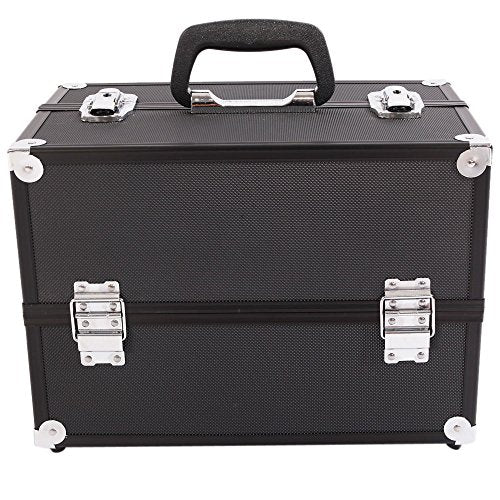 14inch Black Aluminum Cosmetic Case with 6 Trays Z712
