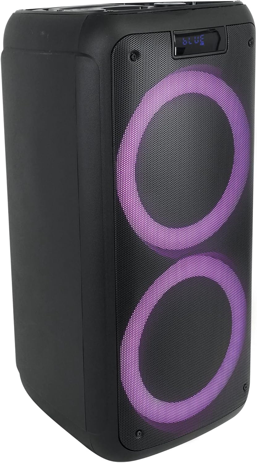 Dual 6.5" Portable Bluetooth Speaker with Sound Activated Lights J192031