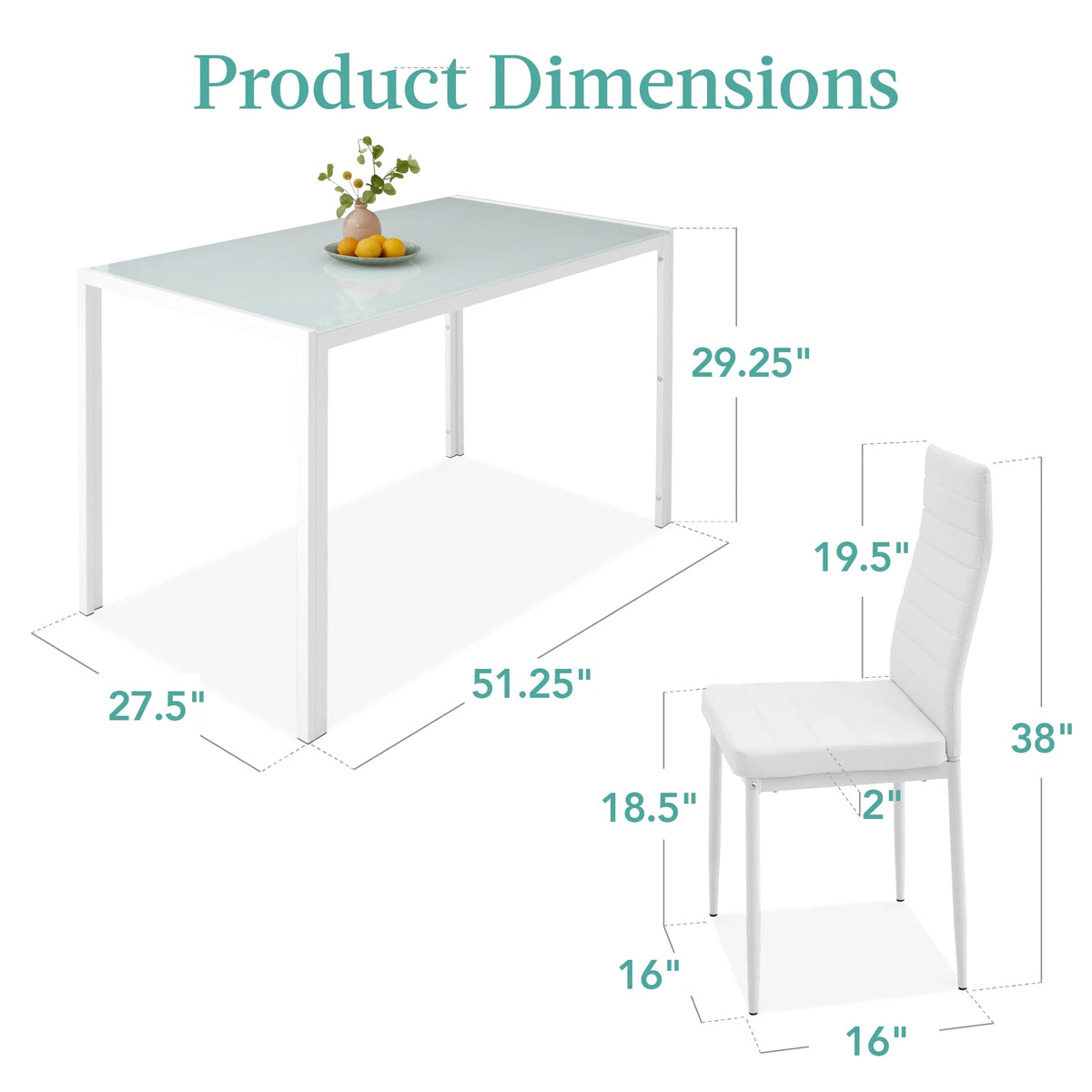 7-Piece Kitchen Dining Table Set with Glass Tabletop 6 Faux Leather Chairs X79880