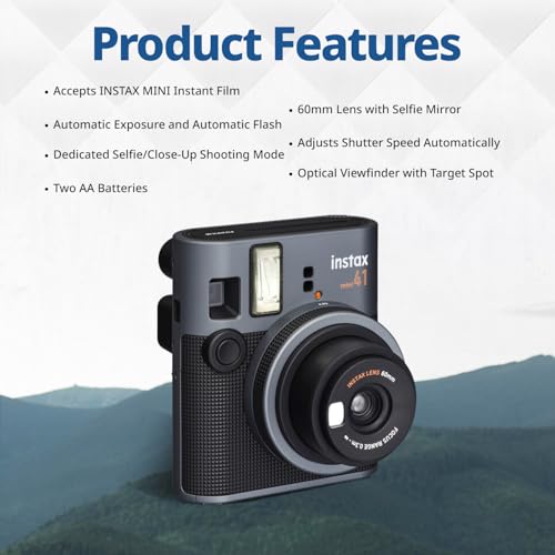 Instant Film Camera Bundle with Mini Film, Photo Album & Batteries S126
