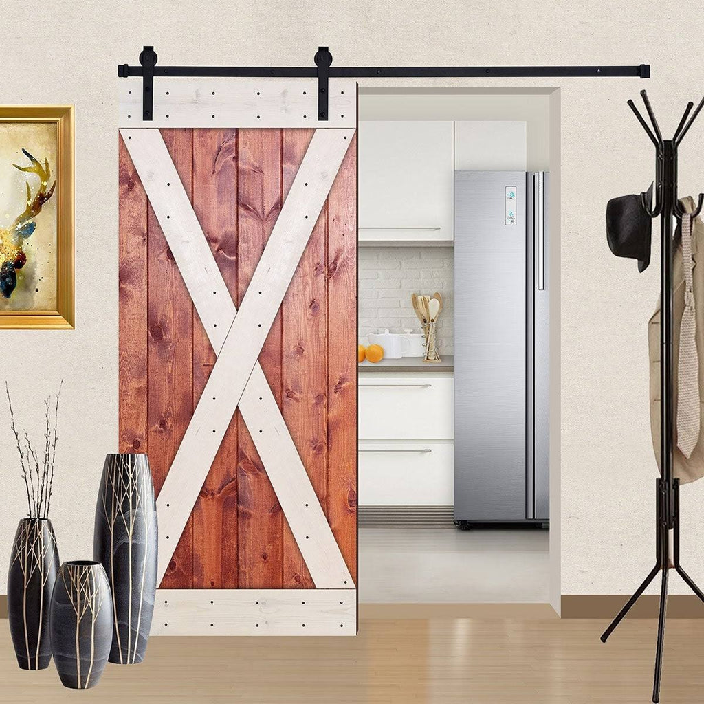 Black & White Contrast Wood Single Barn Door Y254