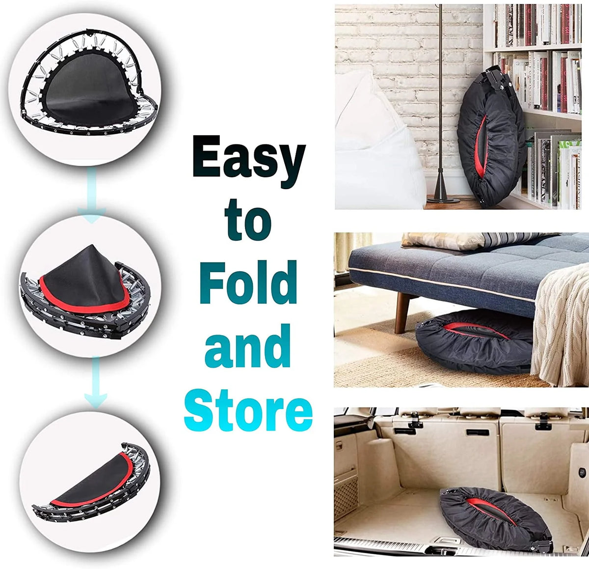 40 Foldable Mini Trampoline with Handrail R533786