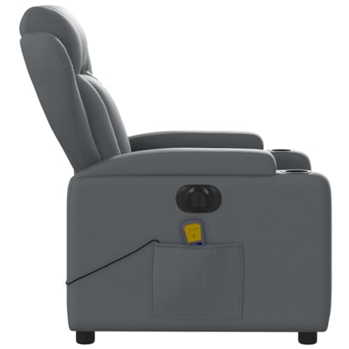 Gray Faux Leather Electric Massage Recliner Chair S461368