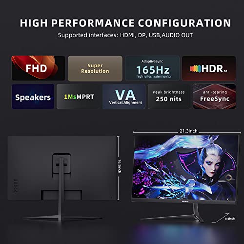 24 Inch FHD 165Hz VA 1ms Gaming Monitor Z544358