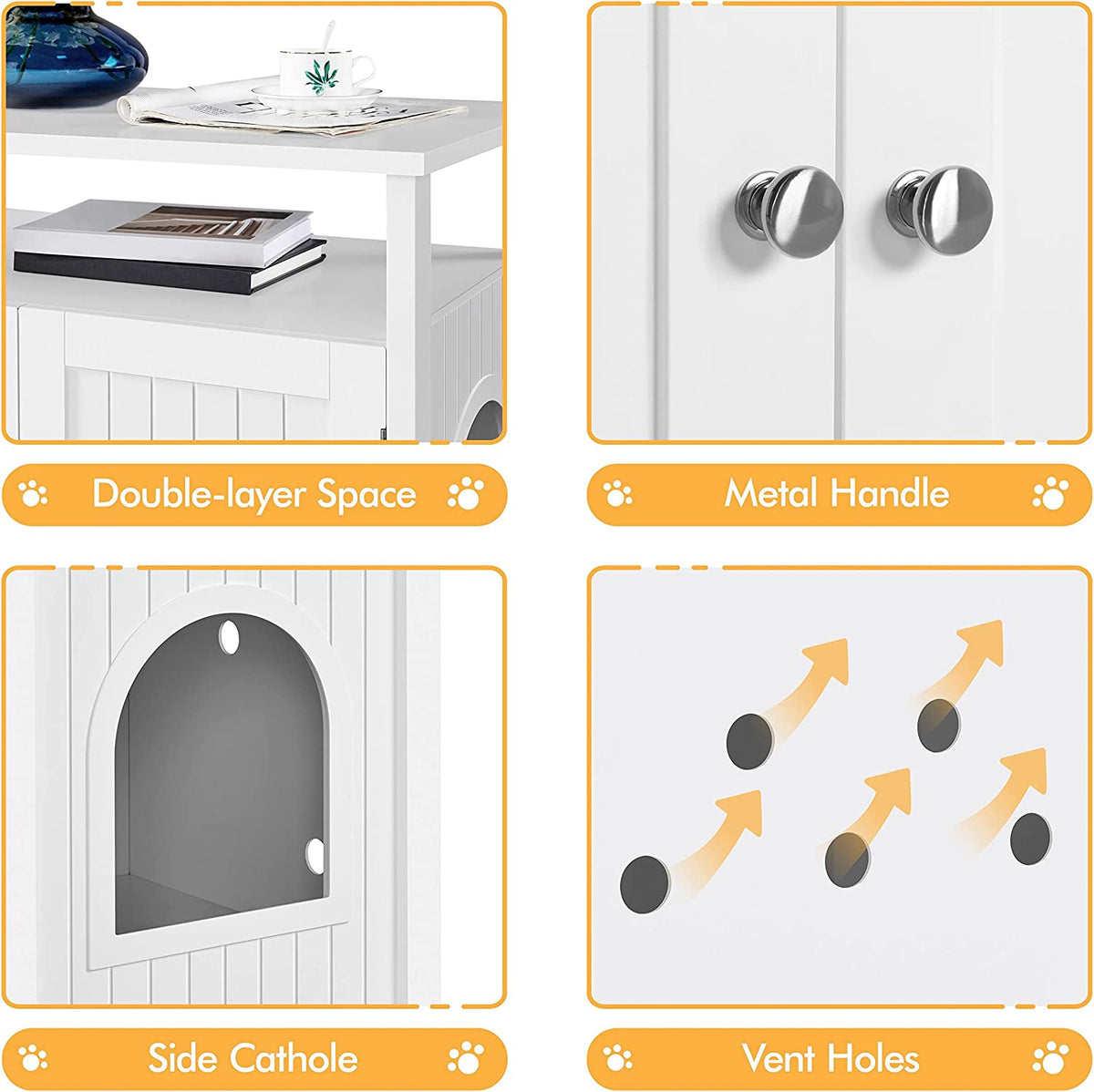 Cat Litter Box Enclosure with Storage Shelf C60496