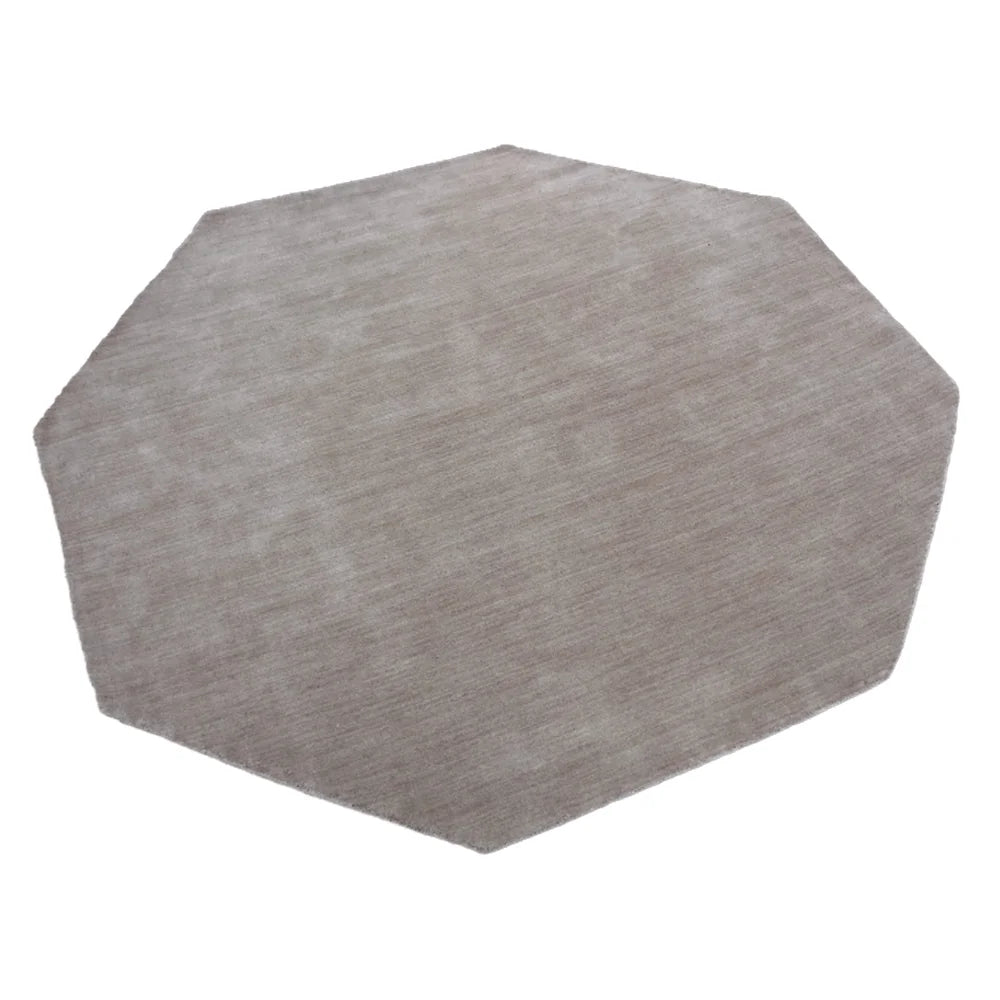 Hand Knotted Wool Area Rug, 8'x8', Octagon, Beige A9127