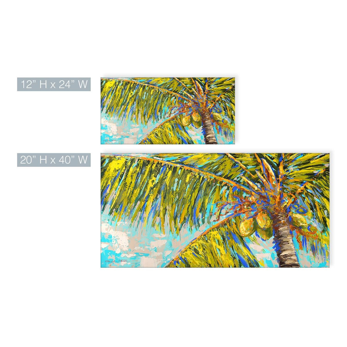 Natural Palm Tree Canvas Wall Decor L81383