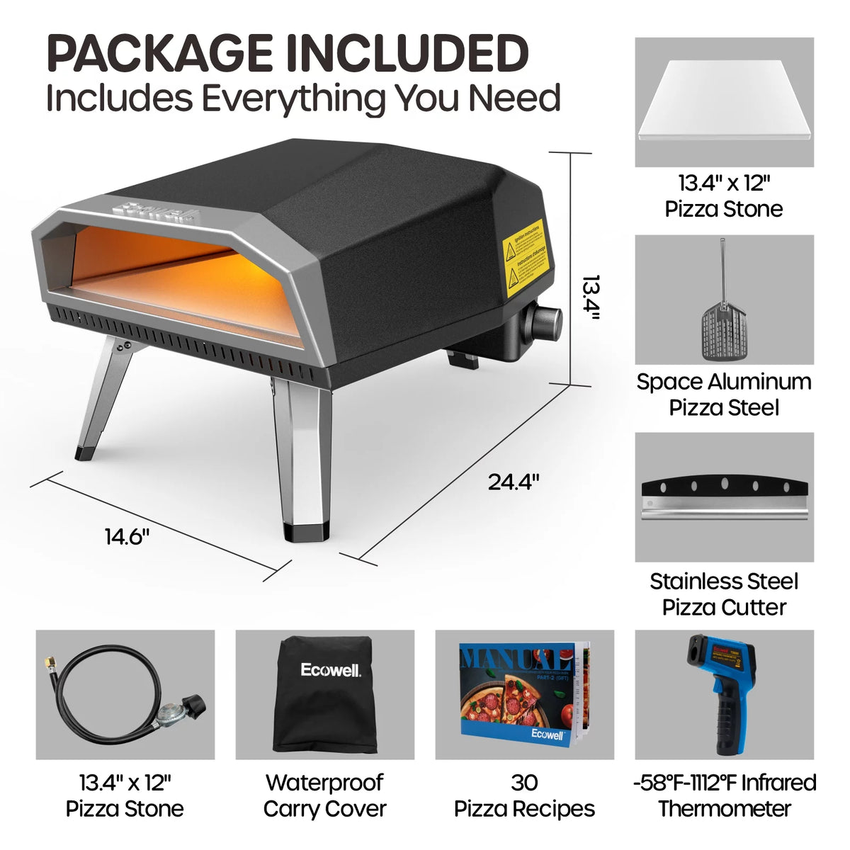 12” Gas Outdoor Pizza Oven and Accessories B8421
