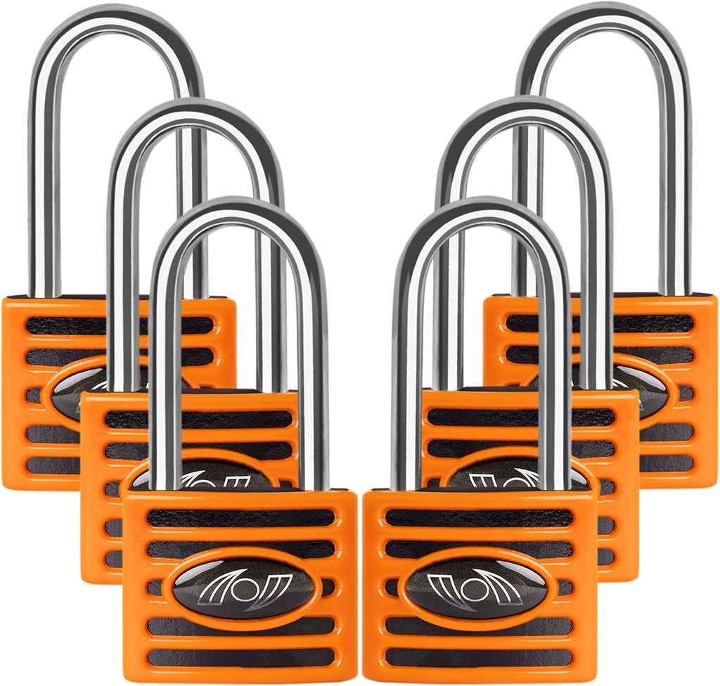 2.5 Inch Long Shackle Keyed Alike Padlocks 6 Pack Red S22280