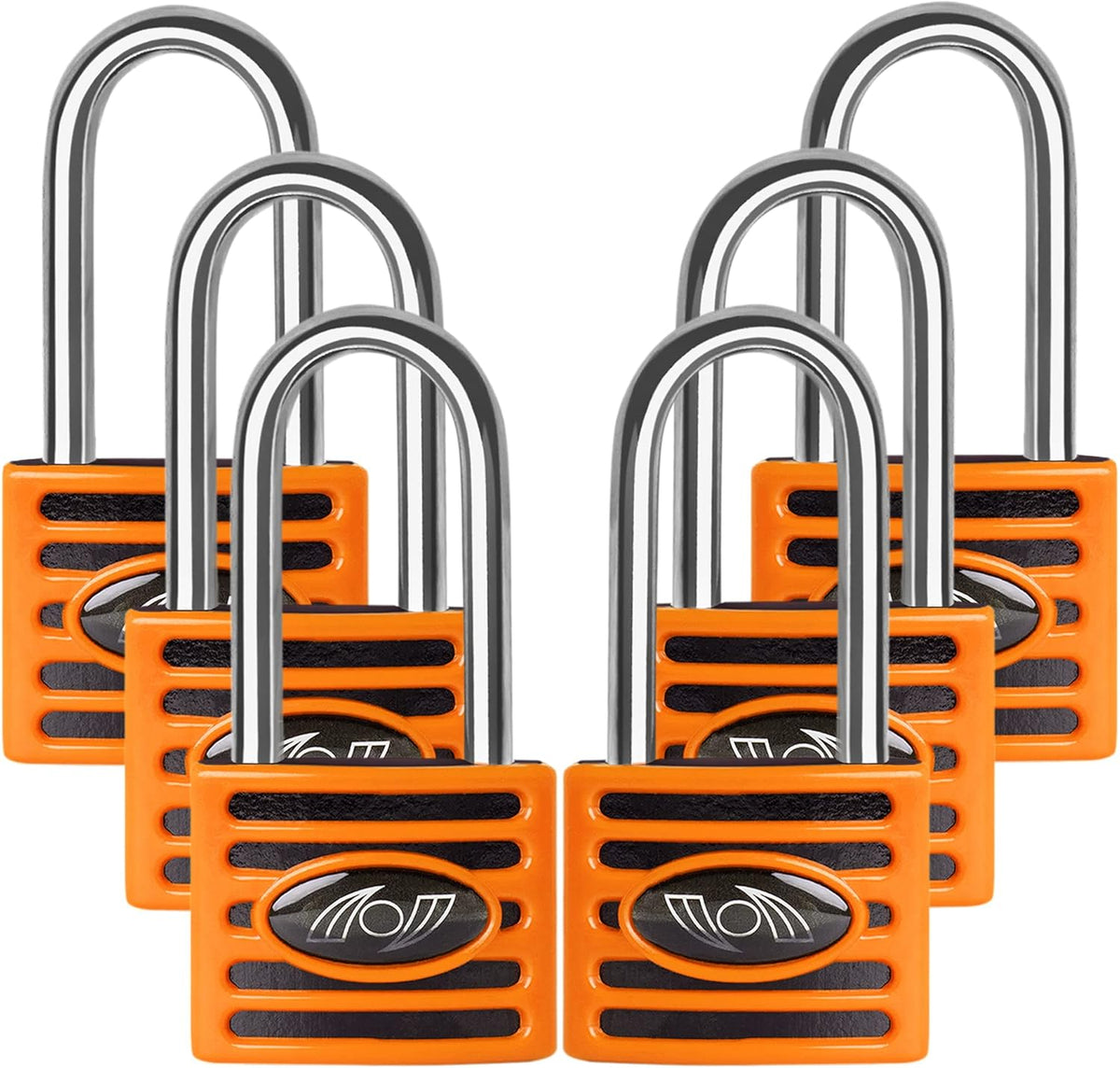 2.5 Inch Long Shackle Keyed Alike Padlocks 6 Pack Red S22280