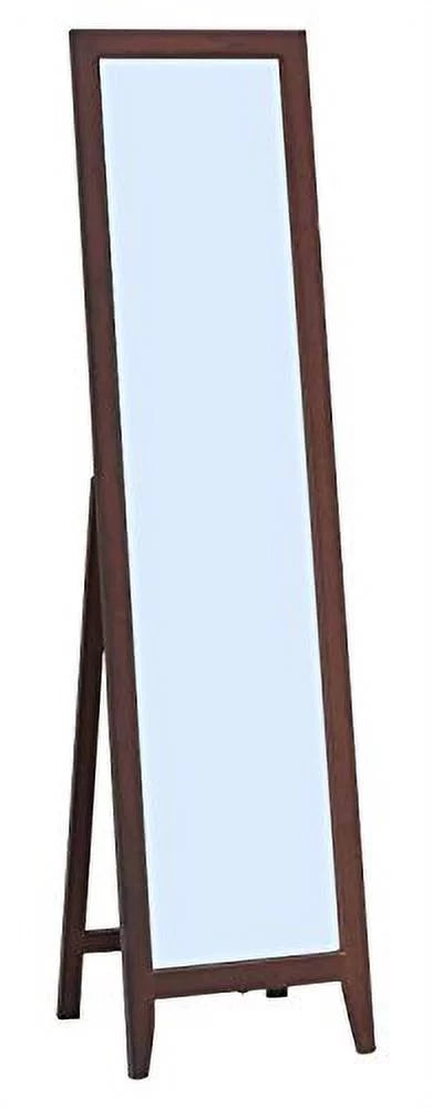 Walnut Finish Solid Wood Frame Floor Mirror A7947