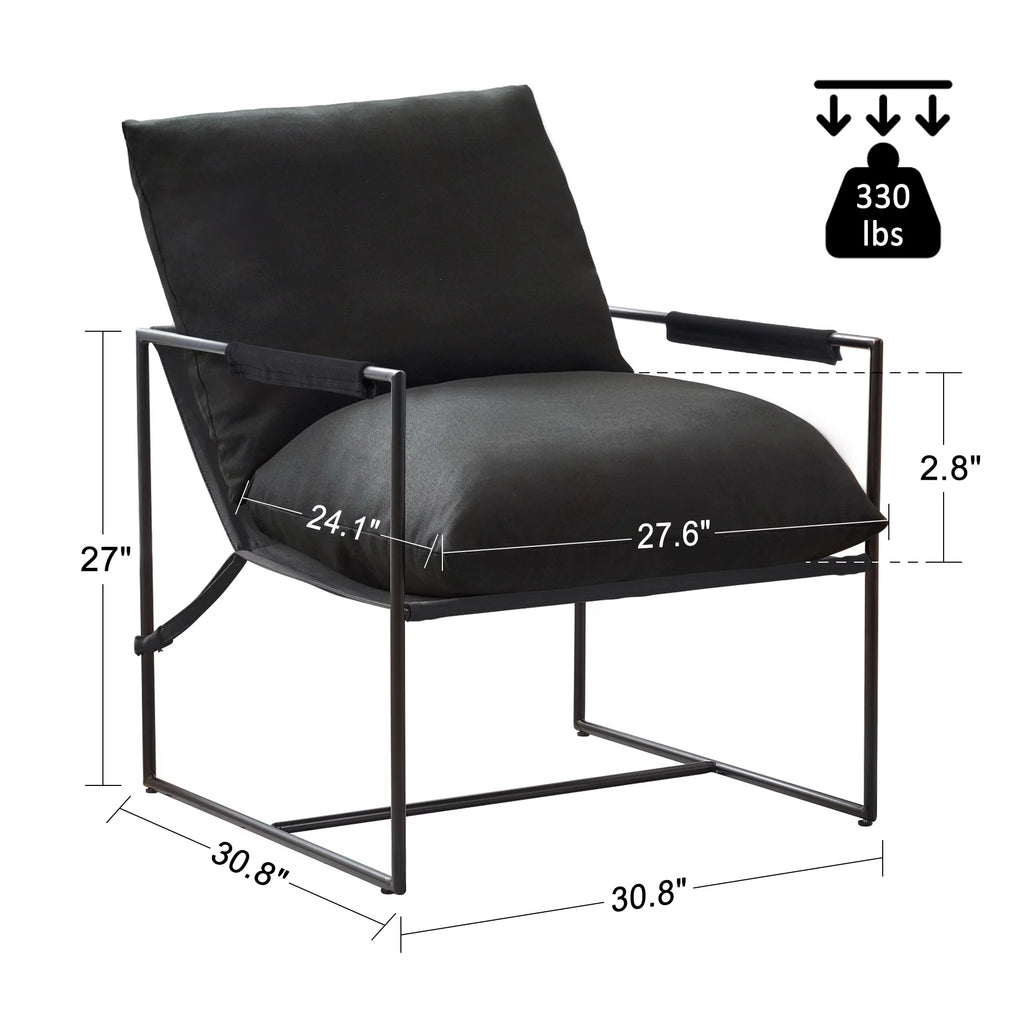 Black Sling Accent Chair Set of 2 Q384281