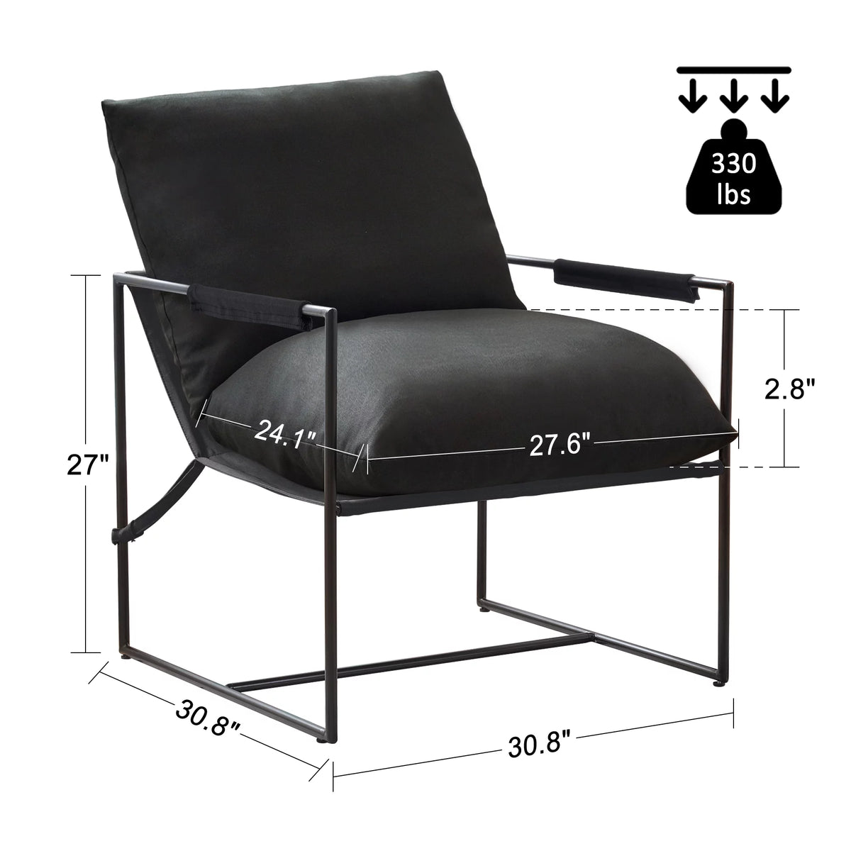 Black Sling Accent Chair Set of 2 Q384281