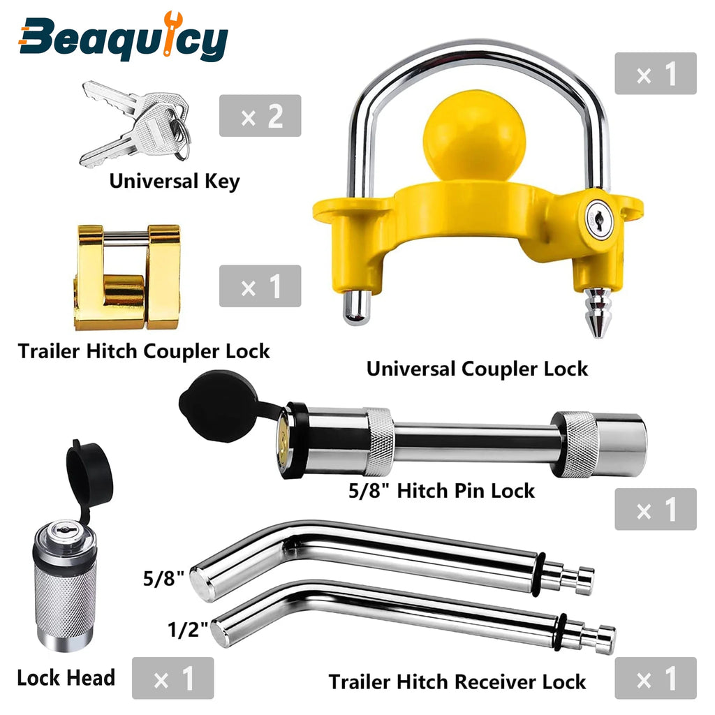 Trailer Hitch Security Lock Set with Pin Lock, Share 2 Keys R754679