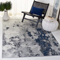 Navy Grey Abstract Area Rug 6' x 9' Z61555