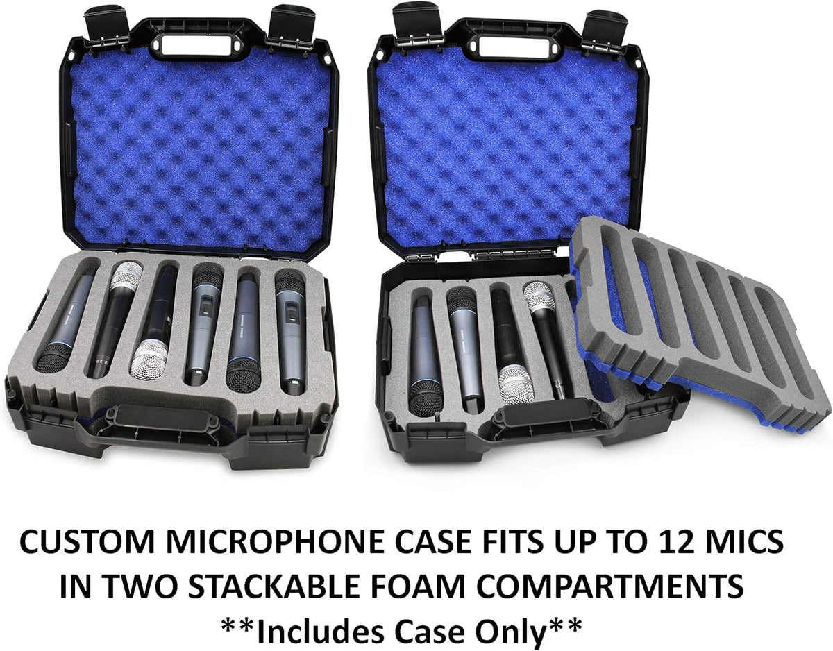 Hard Case Compatible with 12 Handheld Transmitter Mics S371