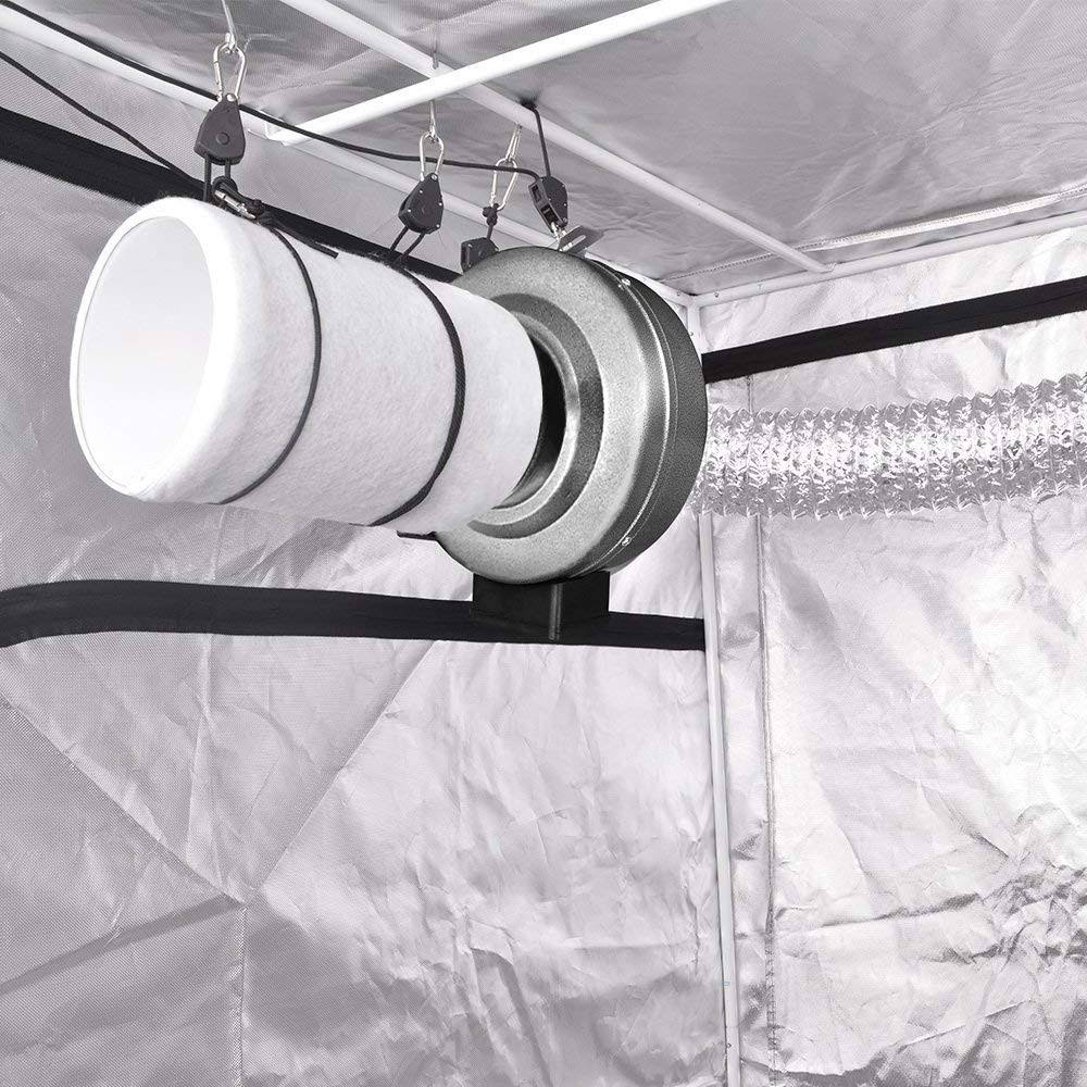 8 inch 750 CFM Inline Fan Carbon Filter Ducting Combo K788