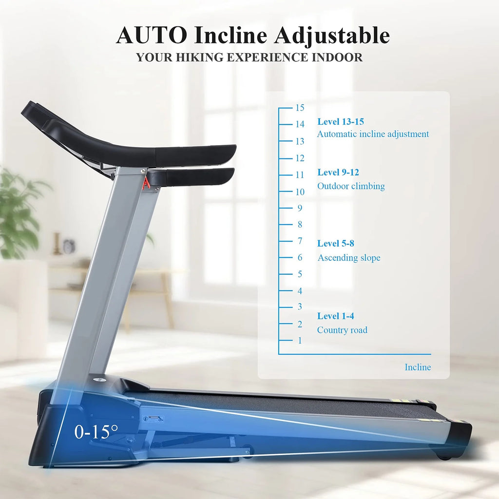 3HP Folding Treadmill with Auto Incline J40047