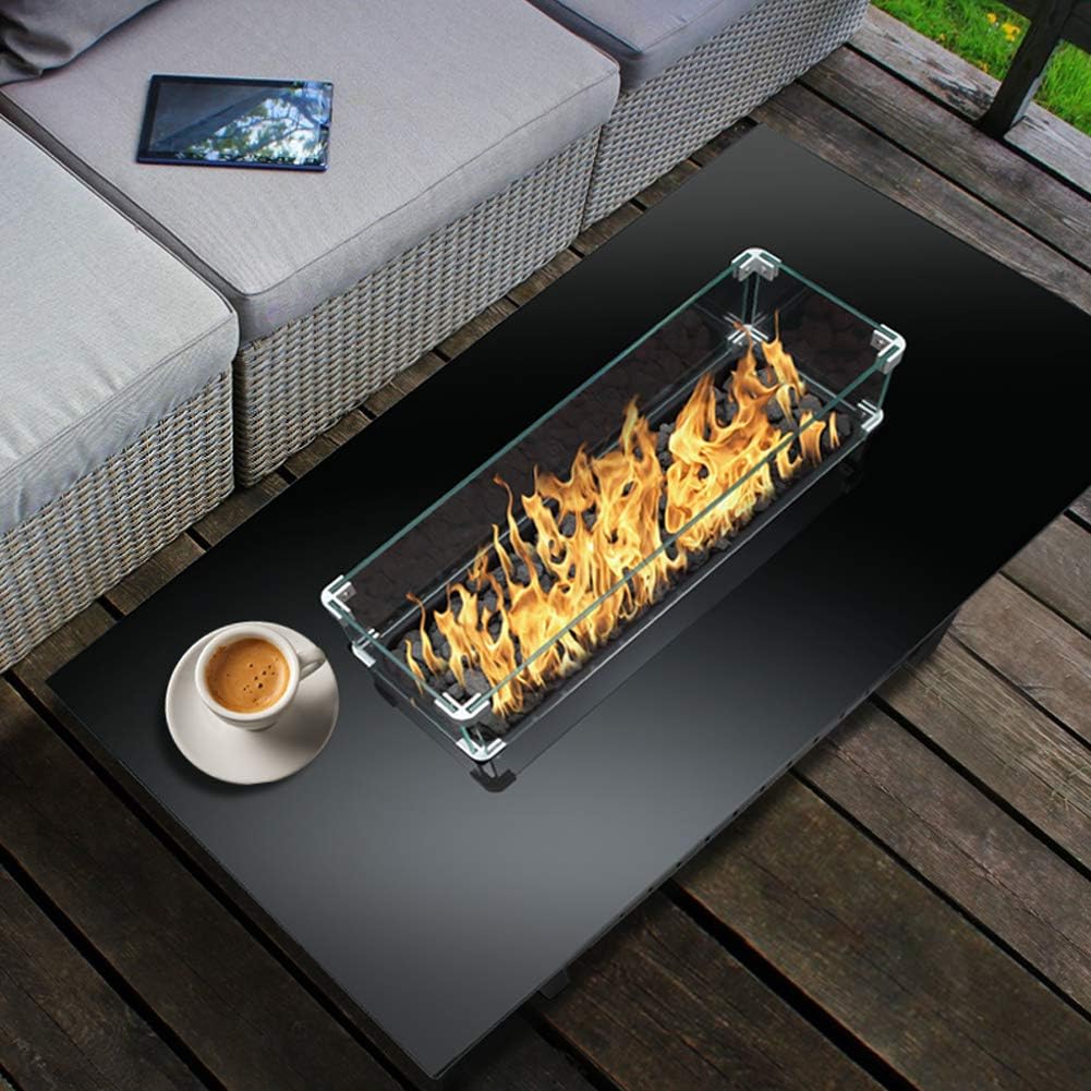 50,000 BTU Rectangular Steel Fire Pit Table G512295