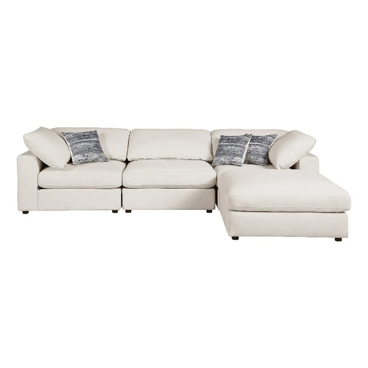 4-piece Beige Upholstered Modular Sectional C56098