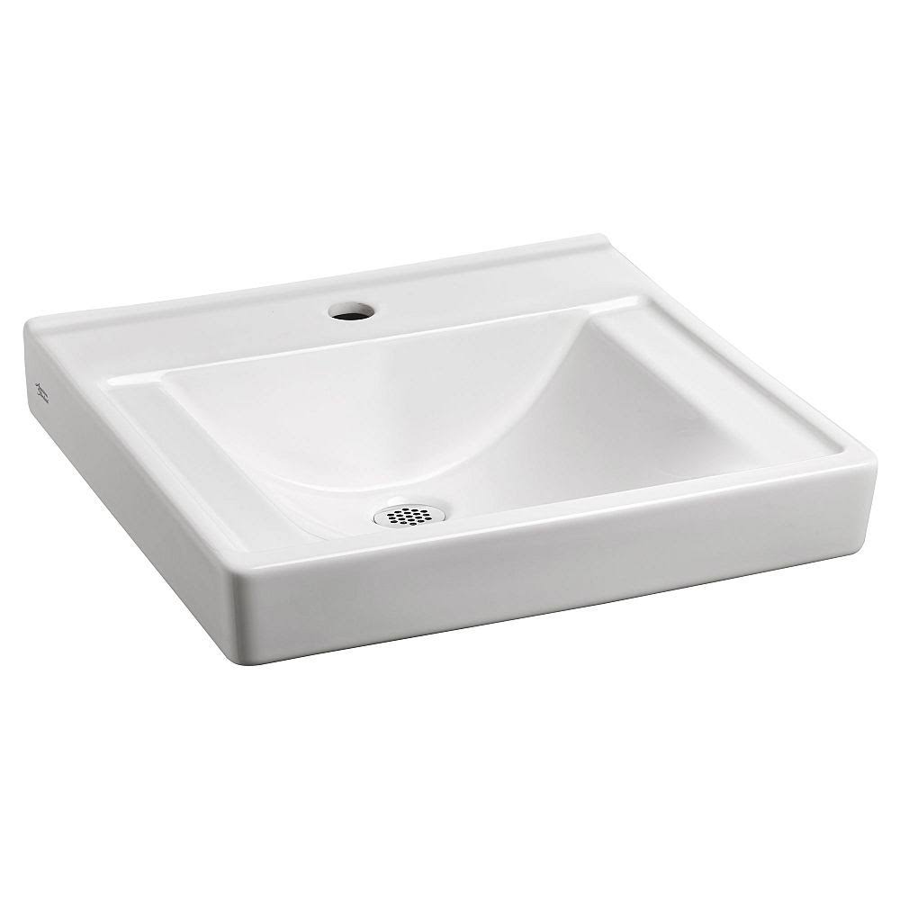 White 20x22 Wall Mounted Bathroom Sink Y7207