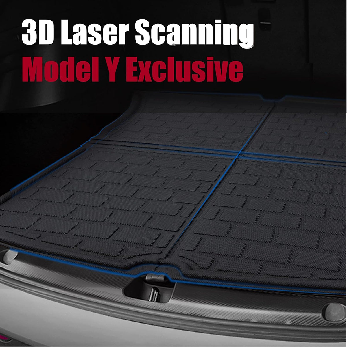 Waterproof Anti-Slip Trunk Mat Cargo Liner for Tesla Model Y 5-Seater (3 Pack) F7365
