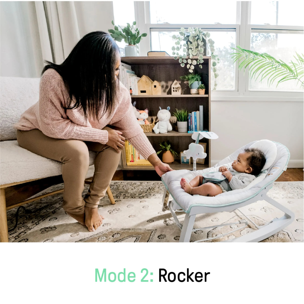 Gray 3-in-1 Baby Bouncer and Rocker Chair J699